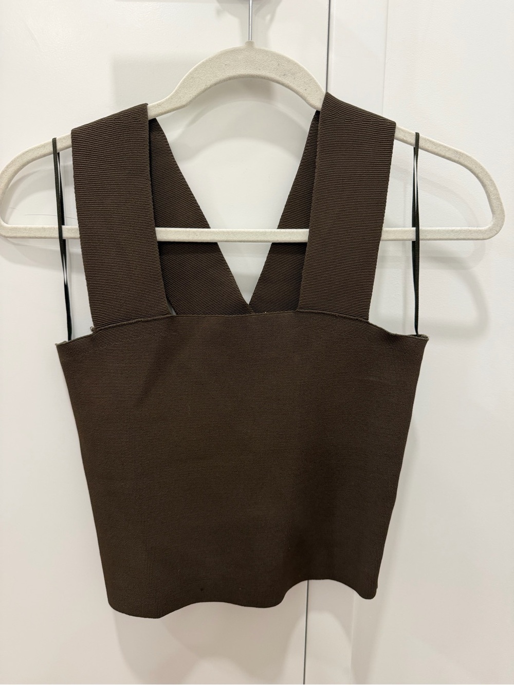 A.L.C. Olive Green Wide-Strap Cross-Back Tank